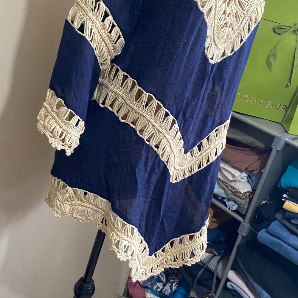 VIVID COLLECTION Boho Crochet shirt size women’s medium - Picture 7 of 9